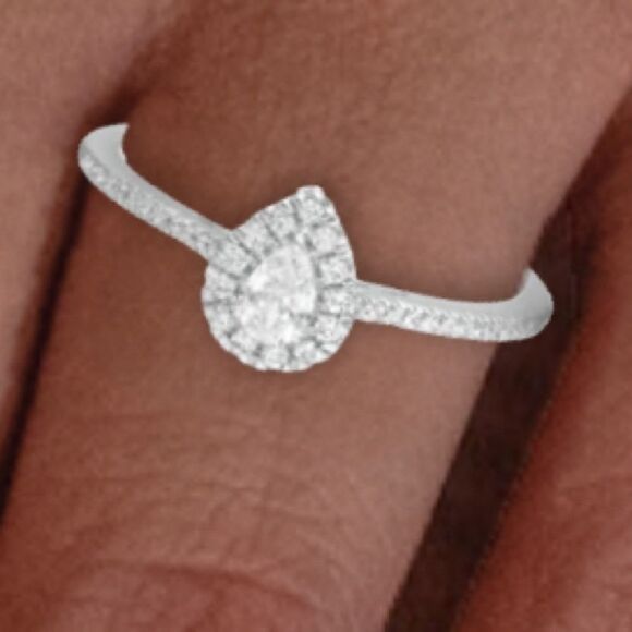 Zales teardrop shaped yellow diamond promise ring - Picture 2 of 6